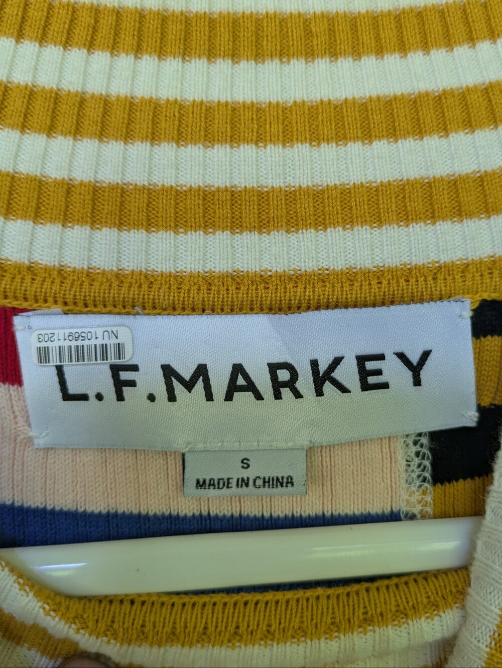 L. F. Markey Cecil Midi Dress Stripes Ribbed Small - Picture 4 of 7